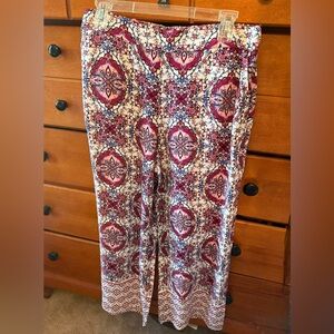 LOFT Cropped Mixed Patterned Pants, Sz Small